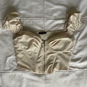 Privy Cream Puff Sleeve Bodysuit